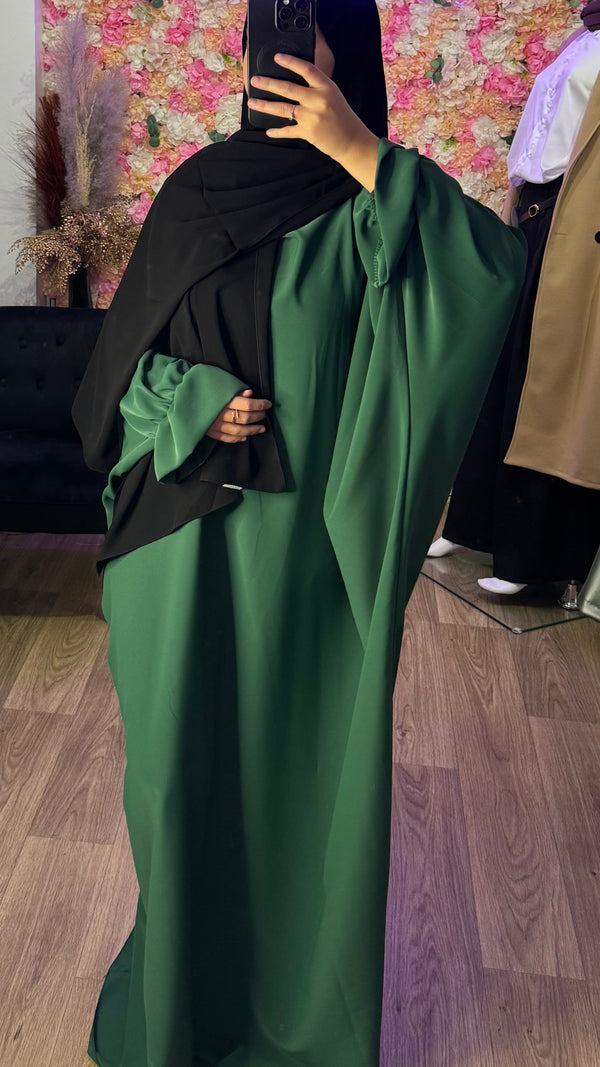 Abaya papillon soie de medine - manche tulipe