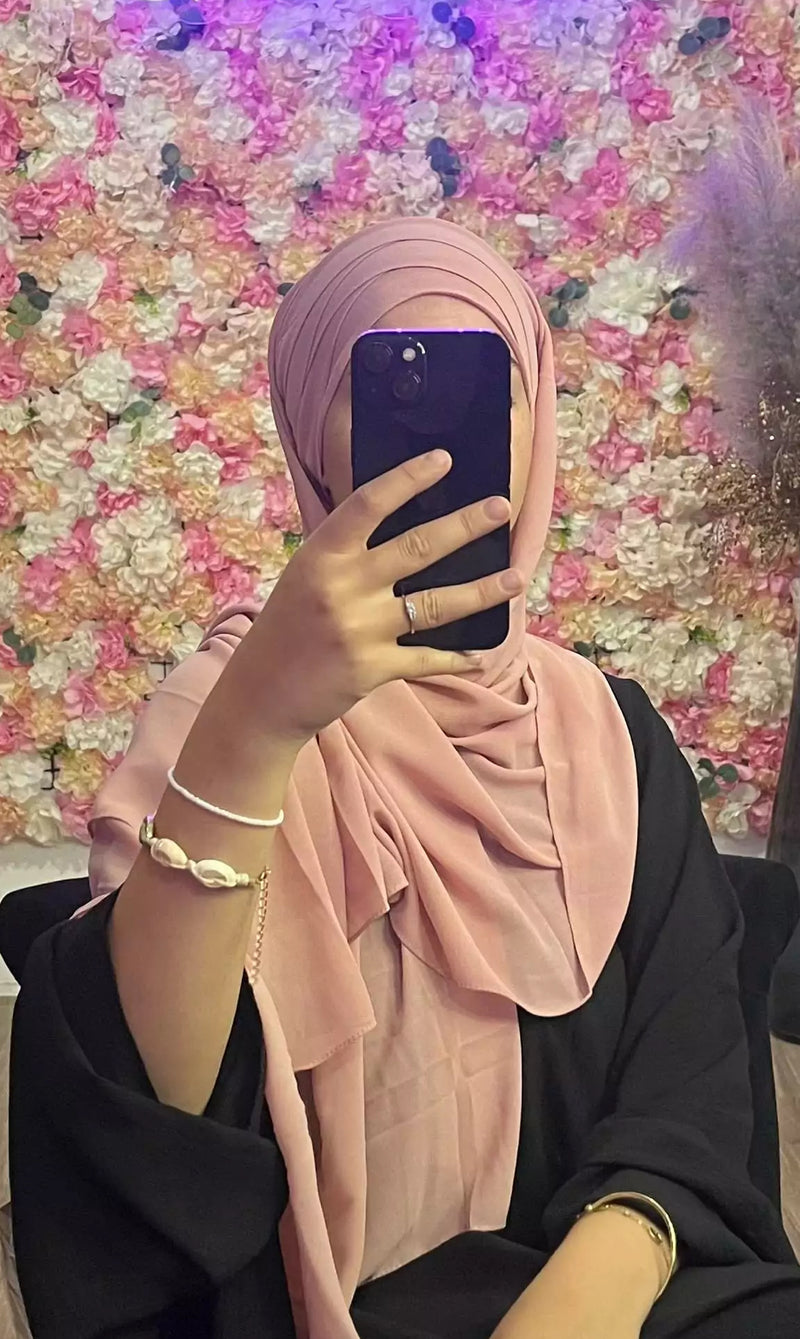 Hijab Mousseline à enfiler 3 plis