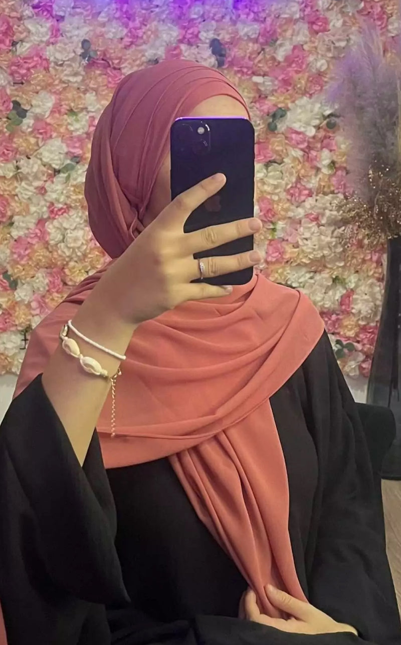 Hijab Mousseline à enfiler 3 plis