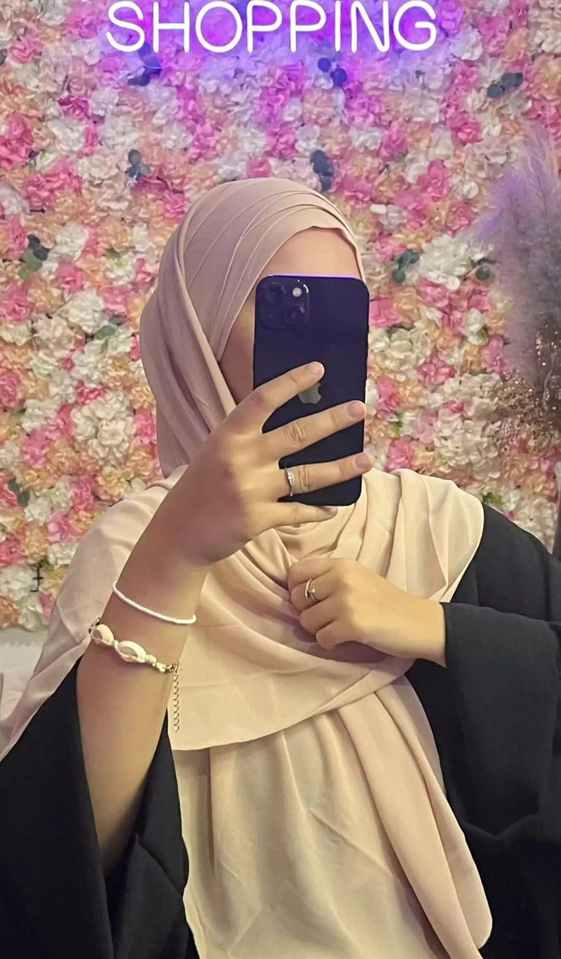 Hijab Mousseline à enfiler 3 plis