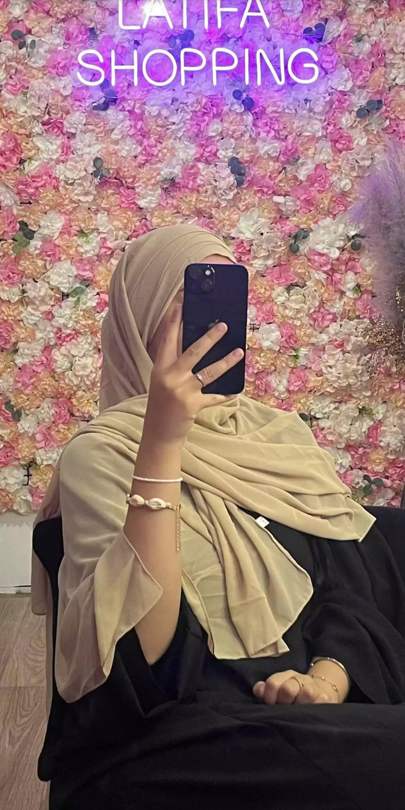 Hijab Mousseline à enfiler 3 plis