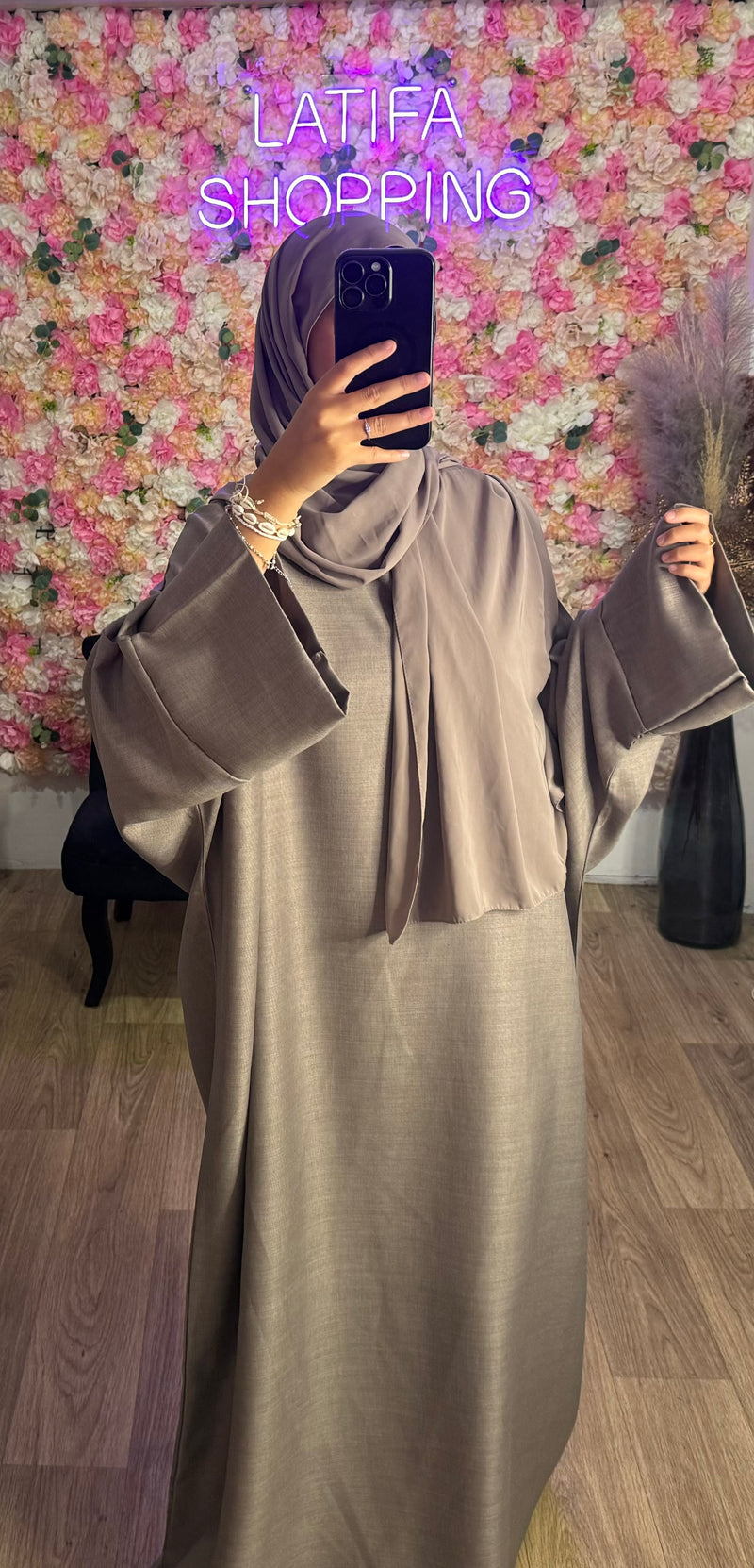 Abaya papillon effet lin