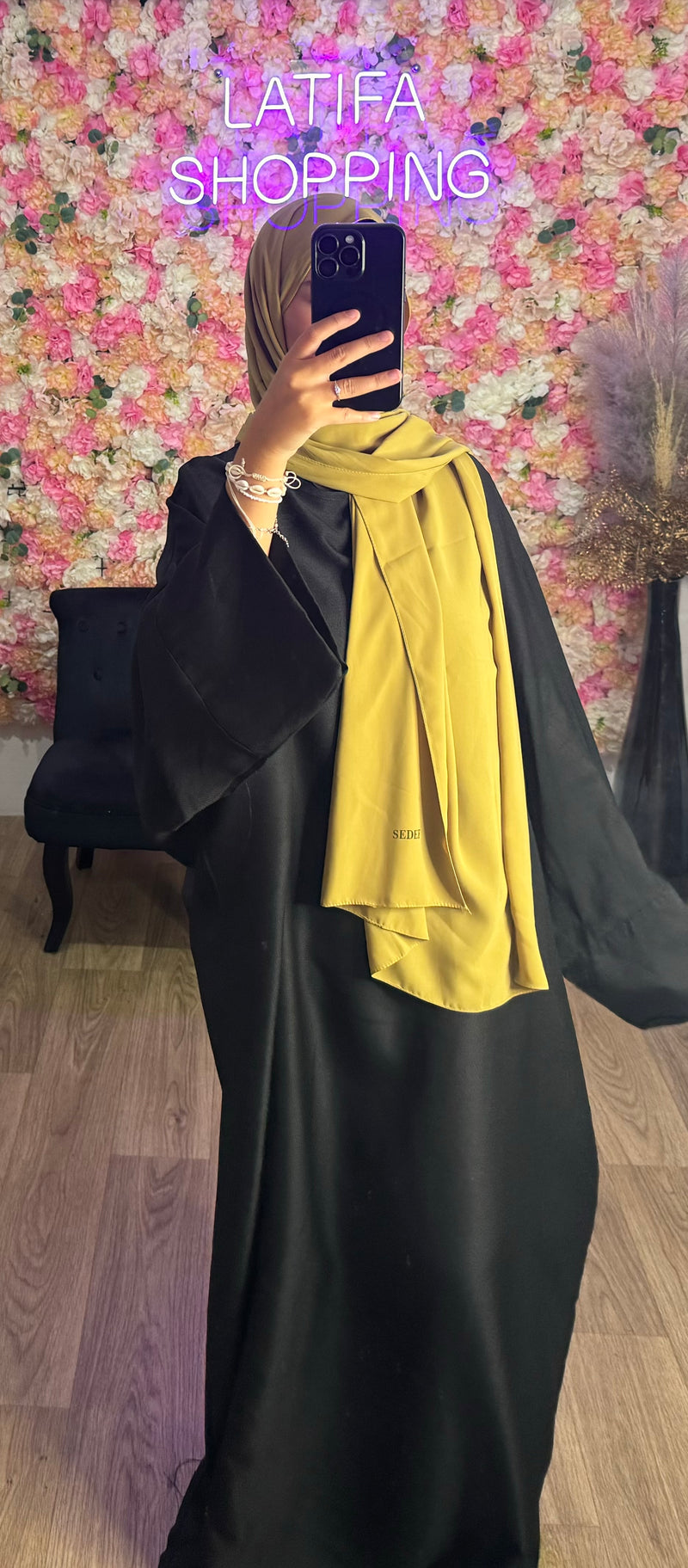 Abaya papillon effet lin