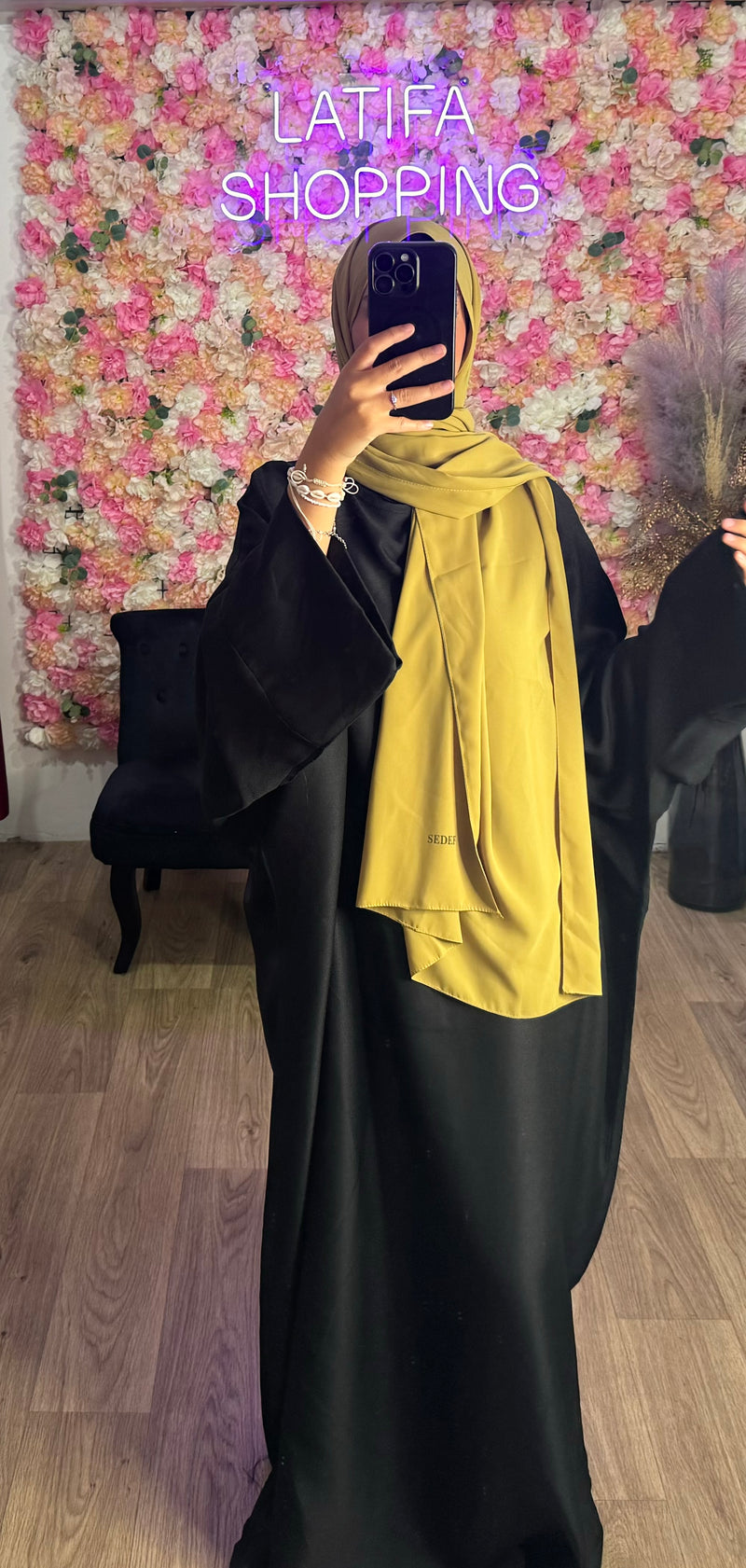 Abaya papillon effet lin