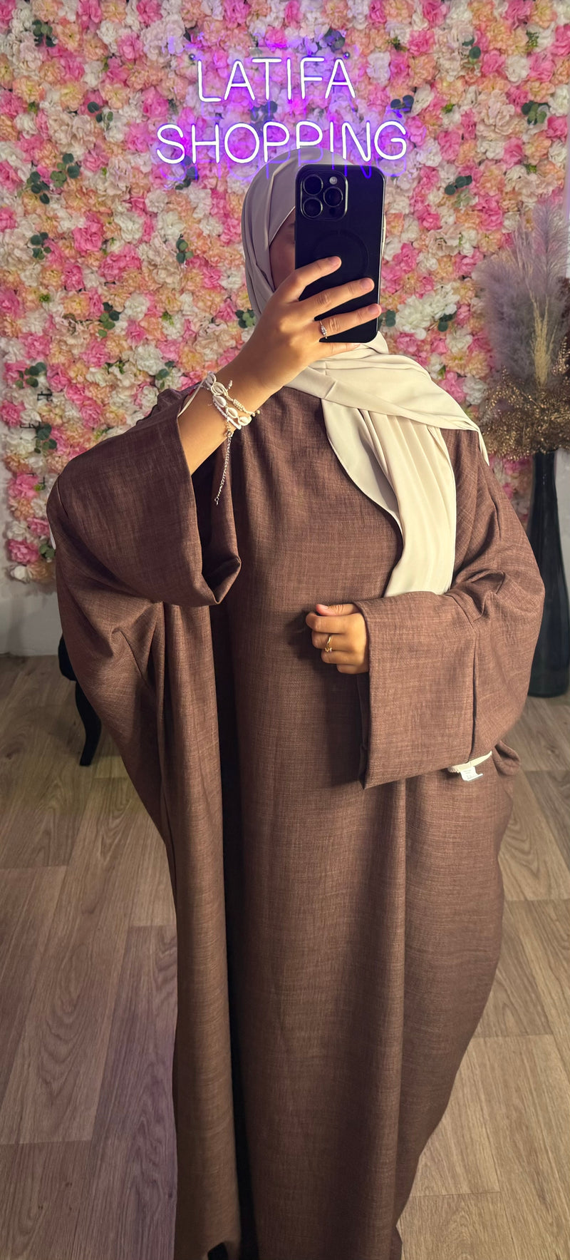 Abaya papillon effet lin