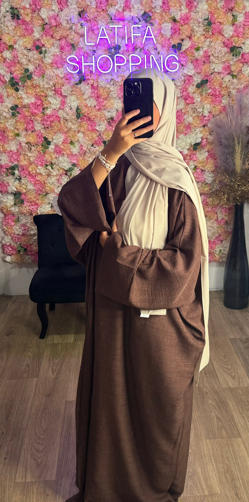 Abaya papillon effet lin